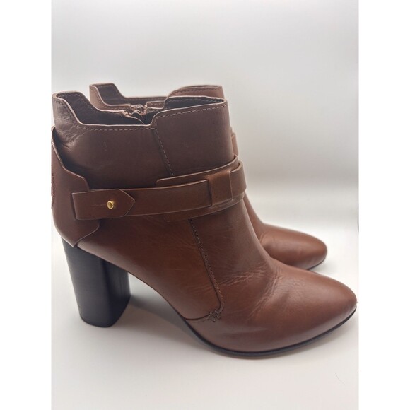 Tory Burch Colton Leather Ankle Boot 9 Almond - Picture 1 of 10